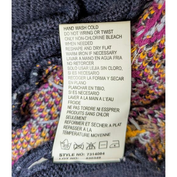 NEW VTG Joan Leslie Cardigan Sweater XL Berry Blue Paisley Embroidered Boho - Picture 12 of 12